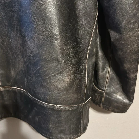 GAP Brand VINTAGE. Mens Size 2XX Genuine Leather Bomber Jacket Like New! - Picture 10 of 16